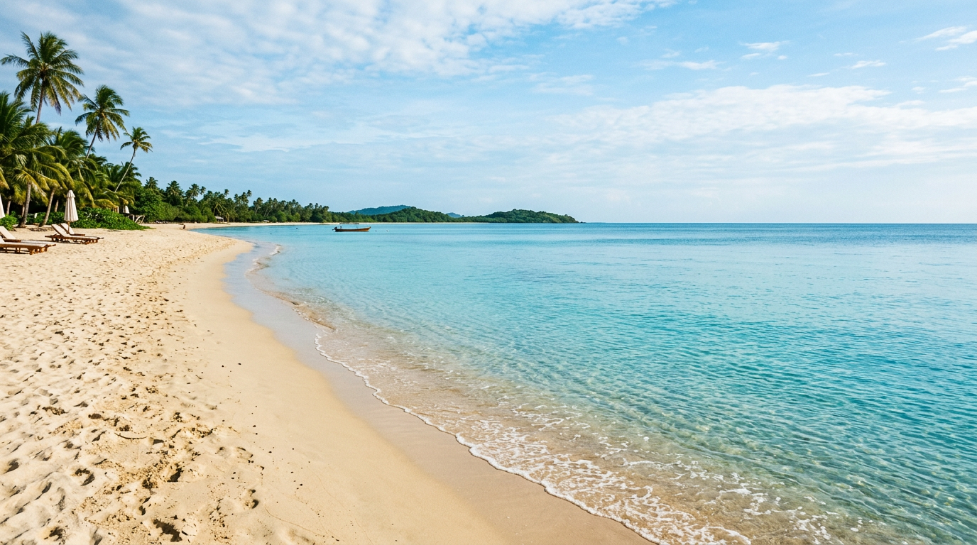 Secluded tropical beach ideal for a romantic getaway